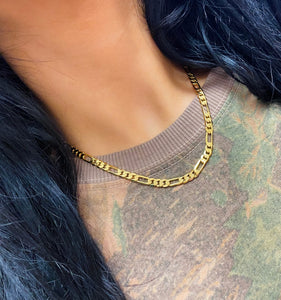 24k Figaro Chain Necklace