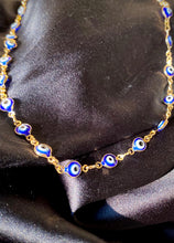 Load image into Gallery viewer, 18k Evil Eye Chain Link Necklace

