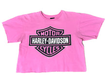 Load image into Gallery viewer, Vintage Cropped Pink Harley Davidson T-Shirt
