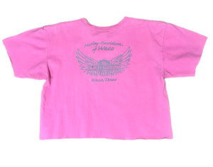 Vintage Cropped Pink Harley Davidson T-Shirt