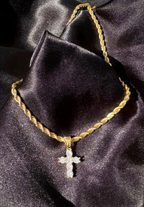 Micro Cross Rope Chain Necklace