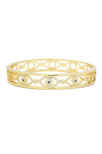 18k Evil Eye Bangle
