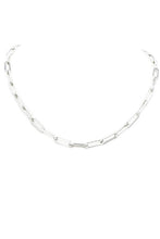 Load image into Gallery viewer, Paper Clip Chain Necklace in White Gold
