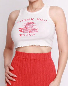 Takeout Crop Top in White