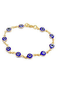 18k Evil Eye Chain Link Bracelet