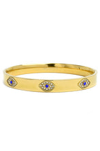 Load image into Gallery viewer, Evil Eye Protection Bangle in Gold
