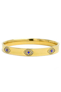 Evil Eye Protection Bangle in Gold