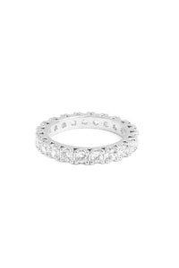Dainty Round Eternity Ring in Silver