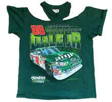Load image into Gallery viewer, Vintage NASCAR Dale Jr Cold Shoulder T-Shirt
