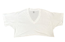 Load image into Gallery viewer, Vintage White Cropped V-Neck Shirt
