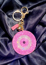 Load image into Gallery viewer, Icy Pink Evil Eye Keychain
