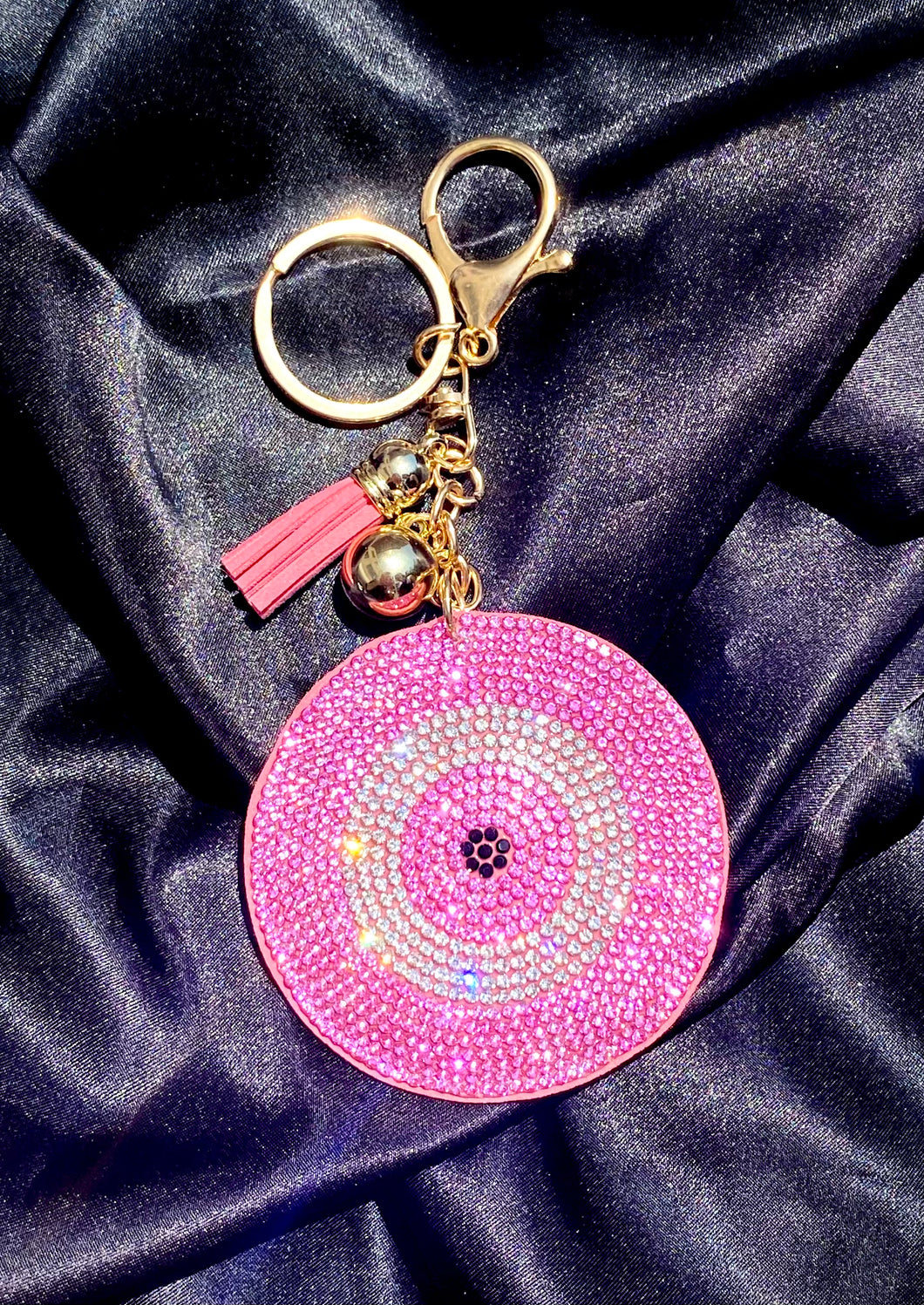 Icy Pink Evil Eye Keychain