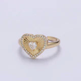 Load image into Gallery viewer, 14k Sunburst Heart Ring
