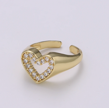 Load image into Gallery viewer, 24k Diamond Heart Signet Ring
