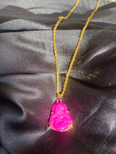 Load image into Gallery viewer, Magenta Baby Buddha Necklace

