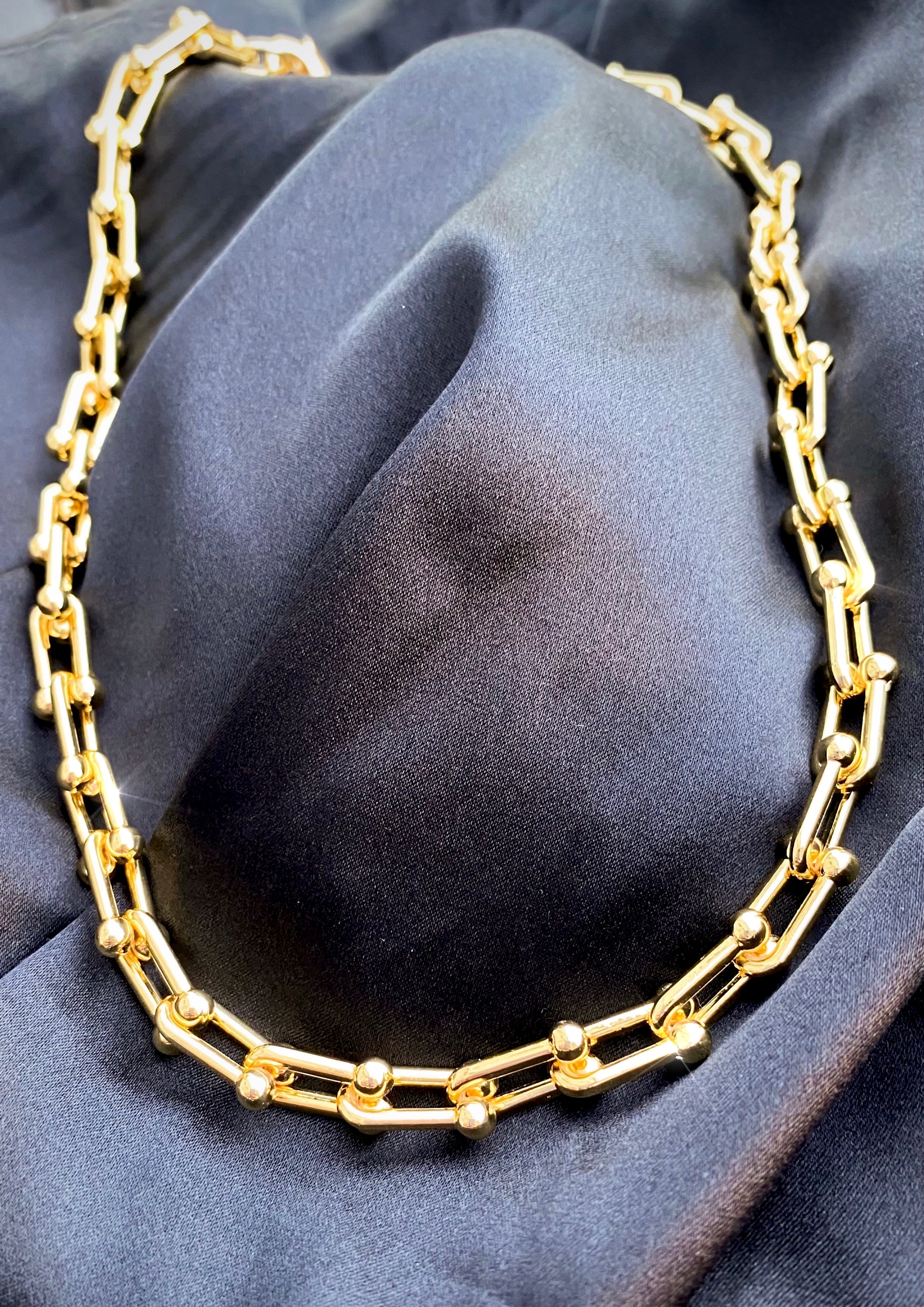 Rachel Jackson London Medium Stellar Hardware Chain Necklace, Gold at John  Lewis & Partners