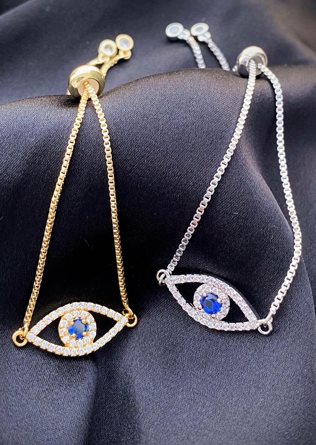 Evil Eye Pull Tie Bracelet
