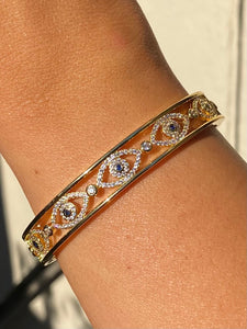 18k Evil Eye Bangle