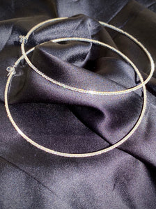 XL Dainty Diamond Hoops