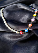 Load image into Gallery viewer, Evil Eye Pearl Fusion Necklace
