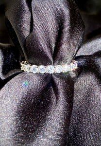 Dainty Round Eternity Ring in Silver