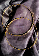 Load image into Gallery viewer, XL Gold Textured Hoops
