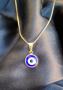 Evil Eye Circle Necklace in Gold