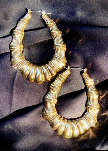 Oval Flare Bamboos in Gold
