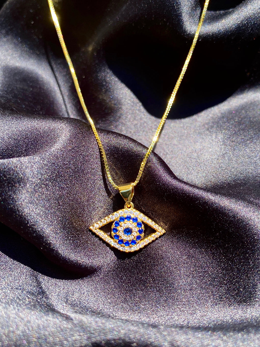 14k Evil Eye Necklace in Gold