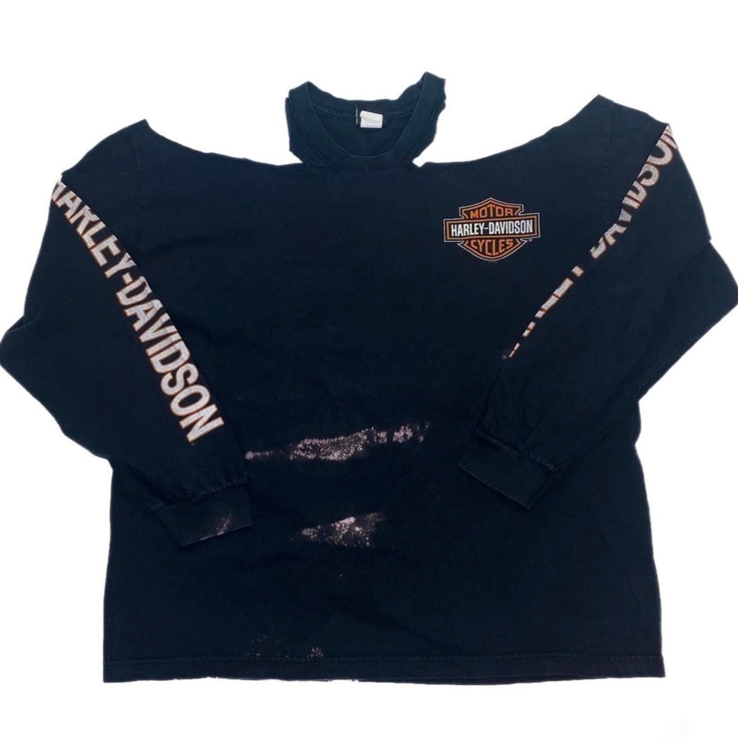 Vintage Harley-Davidson Springfield Cold Shoulder Long Sleeve T-Shirt