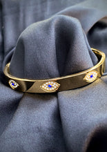 Load image into Gallery viewer, Evil Eye Protection Bangle in Gold

