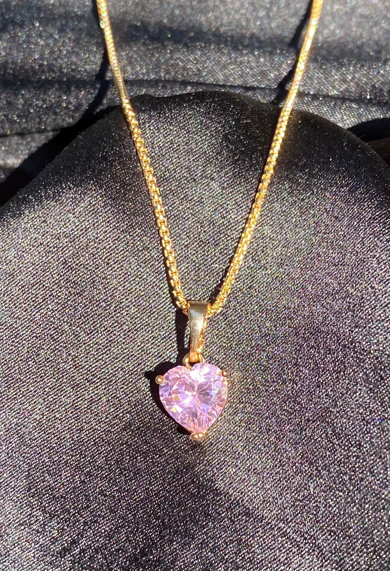 Pink Gem Heart Necklace – Deelish