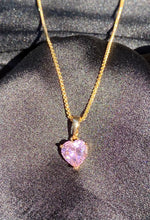 Load image into Gallery viewer, Pink Gem Heart Necklace
