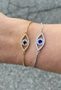 Evil Eye Pull Tie Bracelet