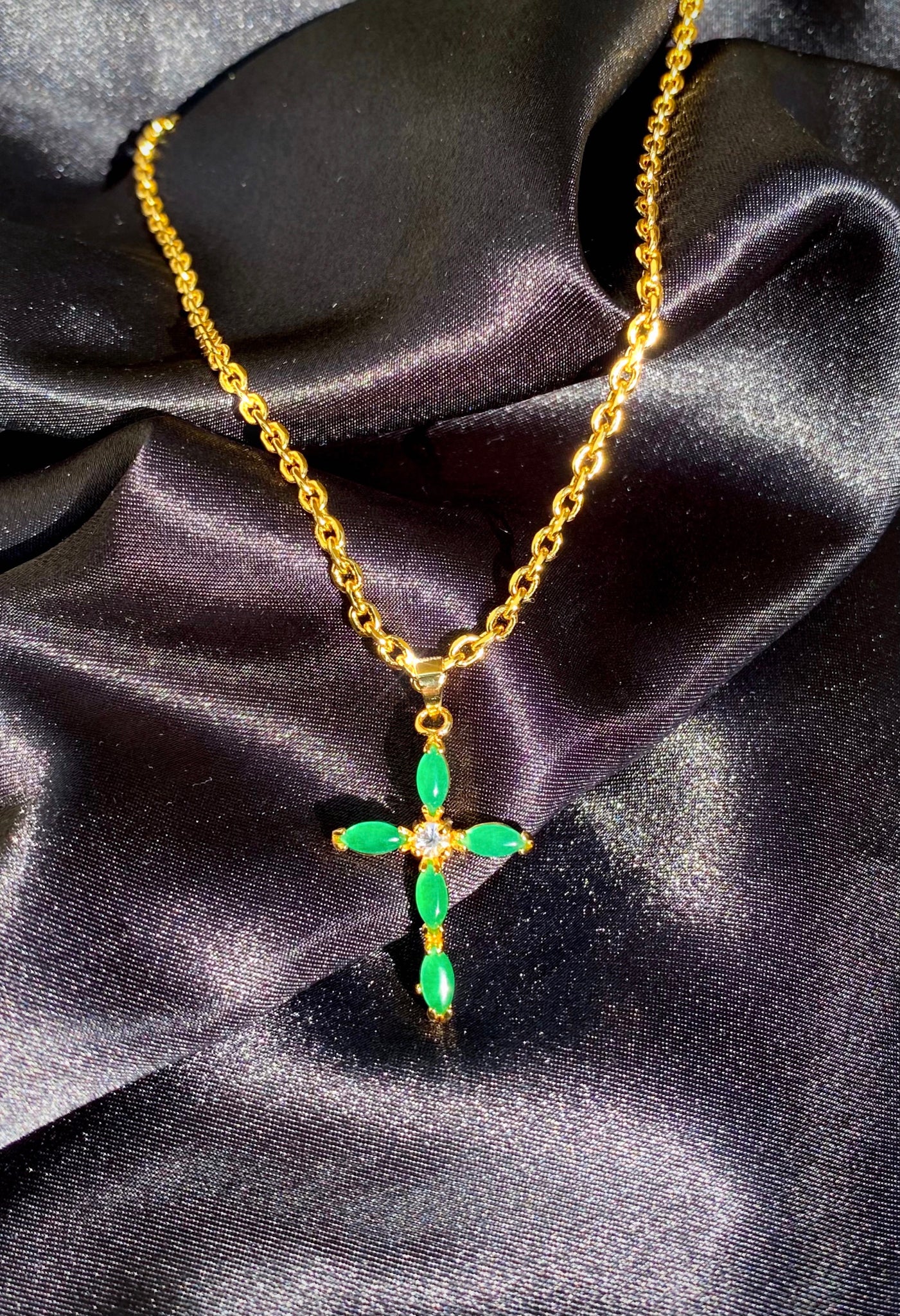 Jade sales cross necklace