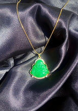 Load image into Gallery viewer, Green Jade Buddha Necklace in Gold
