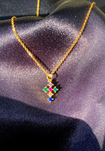 Load image into Gallery viewer, Rainbow Micro Cross Choker in Gold
