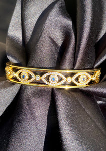 18k Evil Eye Bangle