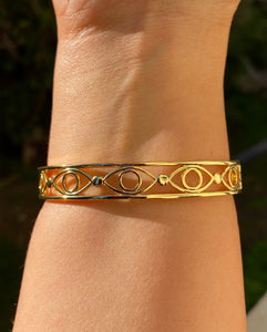 18k Evil Eye Bangle